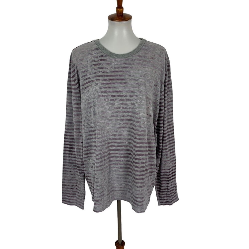 Brooklyn Industries XXL Purple Gray Long Sleeve‎ Minimalist Top